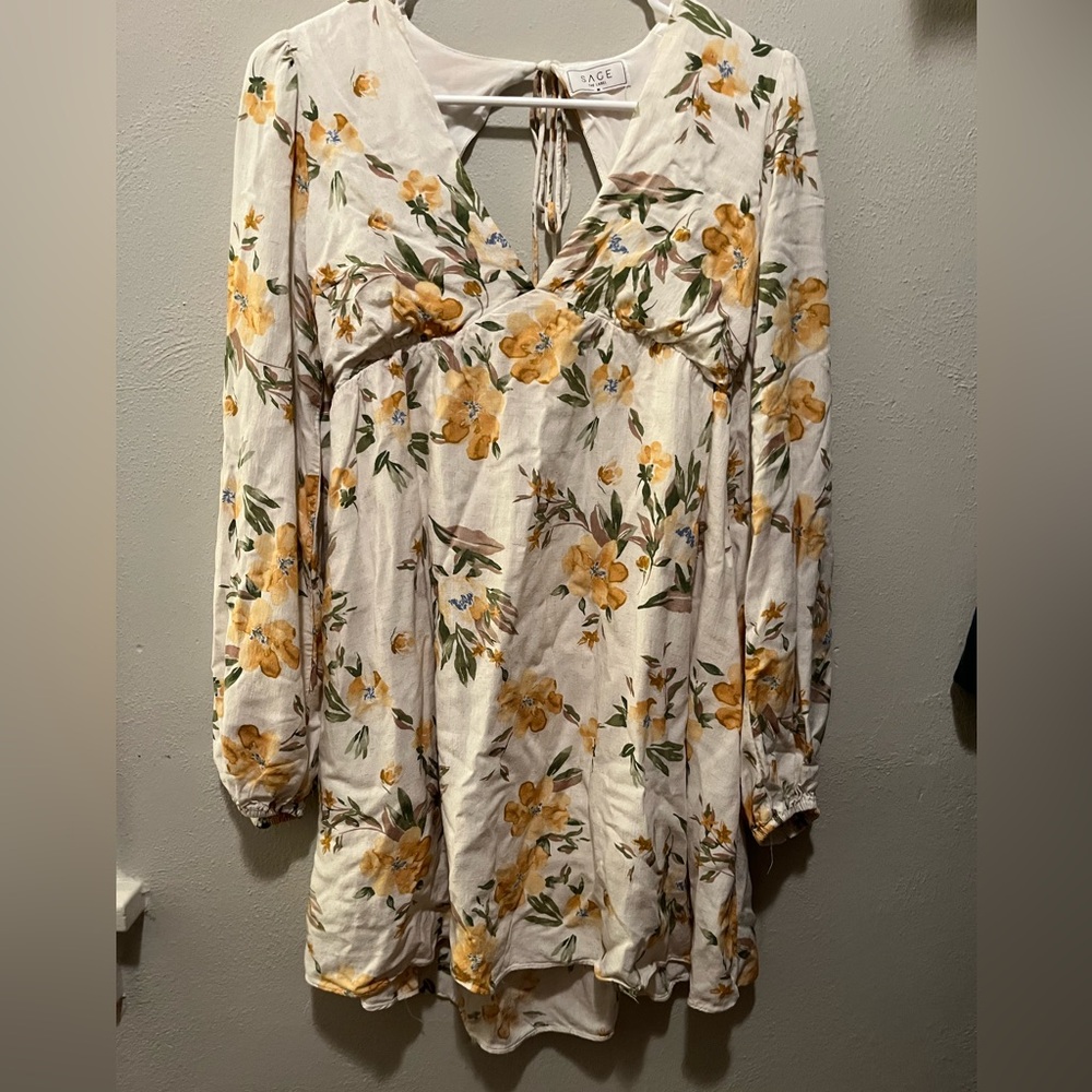 Sage The Label Floral Open Back Dress